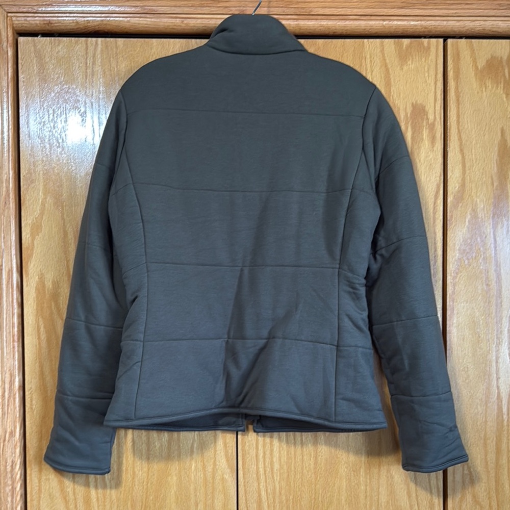 Olive Green Knit Puffer Jacket - Picture 4 of 5